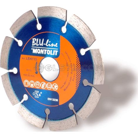 DISCO DE DIAMANTE 115 MM PARA CONSTRUCCION MONTOLIT LASERMONT LEH115 (1/2)