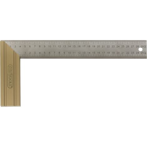 KS Tools 300.0223 - Squadra graduata in acciaio KS, manico in alluminio, lama in acciaio temprato graduato, 400 mm