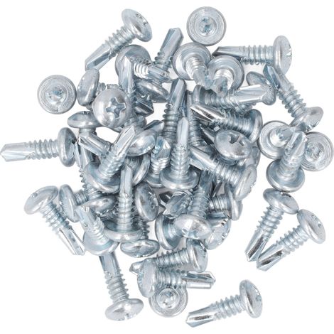 50 vis autoperceuses cruciformes 4,8 x 16 mm en acier au carbone galvanisé antirouille pour la maison (1/5)
