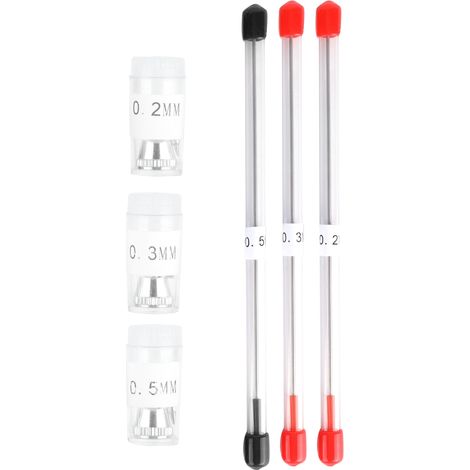 Buse d'aérographe 0,2/0,3/0,5 mm, aiguille, capuchon de buse, pièces de rechange pour pistolet à peinture (1/5)