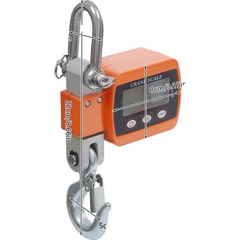 Balance électronique portable pour grue, capacité de 500 kg, écran LCD HD, orange-AquaForge (1/2)