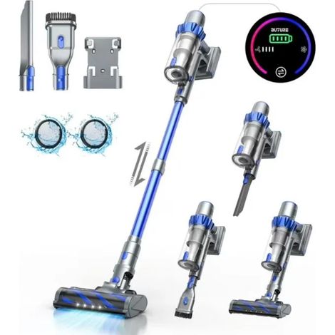 Aspirateur Balai sans fil 6 en 1 BUTURE - 48000pa- Mode sol(55mins) - Aspirateur Sans fil pour Tapis,Sols Durs,Poils d'animaux
(1/5)