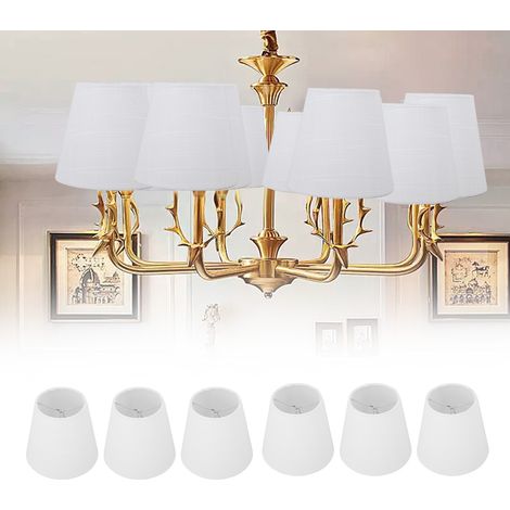 Abat-jour en tissu blanc, style moderne et minimaliste. Convient aux lampes à pince, lampadaires, lampes de table, suspensions et appliques murales. (1/5)