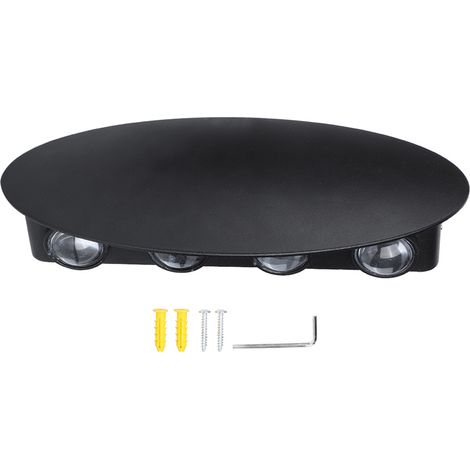 [Projecteur mural LED étanche] - pour l'extérieur et corridor (8 LED) - Blanc chaud, aluminium, IP66 - 23x10cm - 8W AC85-265V avec outils inclus