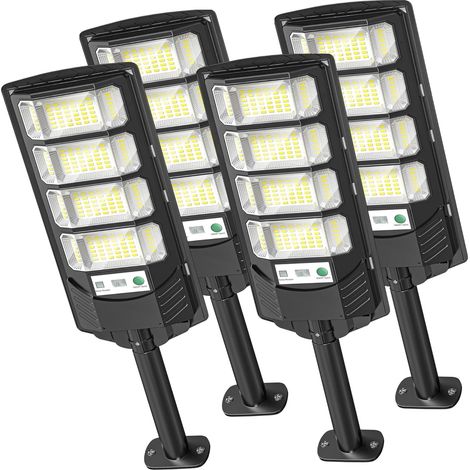 FLITI 4er-Pack wasserdichte Solar-Außenleuchten, 320° Weitwinkel, Dämmerungssensor, Solar-Flutlichtstrahler mit Bewegungsmelder (1/4)