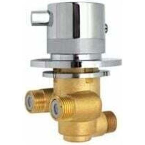 YMYNY Mitigeur Thermostatique Mitigeur de Douche en Laiton Mitigeur Robinets de Vanne Sortie à 1 voie Mélange d'eau Froide et Chaude fixé au mur (1/4)