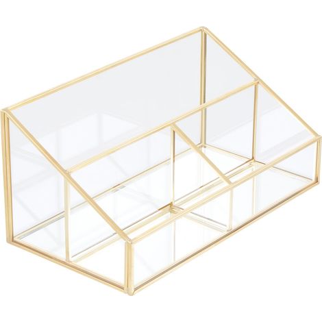 Premier Housewares Clear Glass Makeup Organiser
