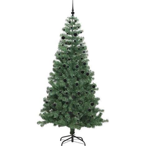 Sapin de Noël,Arbre de Noël avec 300 LED avec support Vert 240 cm PVC CFW56839 (1/5)