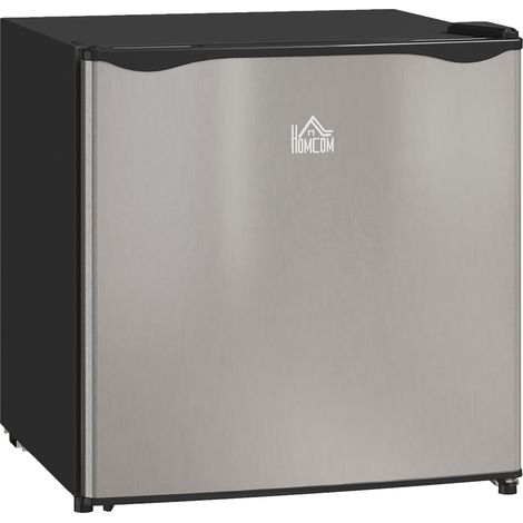 HOMCOM 46L Counter Top Fridge with Chiller Box Mini Fridge for Bedrooms Sliver (1/5)