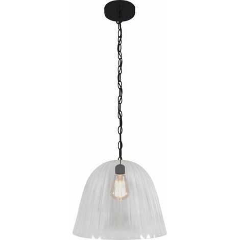 Suspension Candellux Vase Ø30 verre, chaîne noire E27 (1/3)