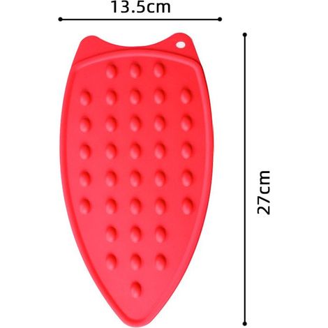 Coussin de repos en fer en silicone, coussin de repos de protection à chaud en fer en silicone, tapis antidérapant résistant à la chaleur pour le repassage du tapis résistant à la chaleur(rouge)