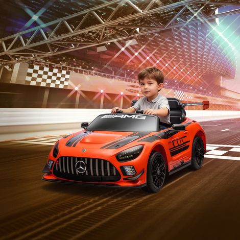 Orange - GT3 voiture électrique 12V 3-8 ans, 2 moteurs, télécommande, LED, musique sans fil
