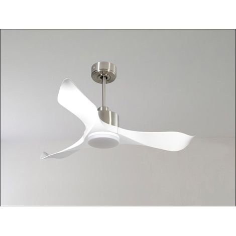 Modulo Latino Slim - Super destratificateur et ventilateur DC 166 cm chrome  pales bois sombre idéal 30 à 60 m² (1/5)