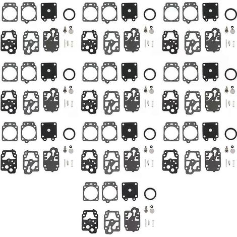 Kit de 10 joints et aiguilles de réparation de carburateur pour débroussailleuse Walbro K20-WYJ, Echo, Husqvarna, Toro, Ryobi, Honda et Homelite. (1/5)