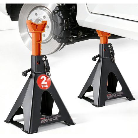 VEVOR Cavalletti di Sollevamento Capacità 6 Tonnellate, Altezza Regolabile da 370 a 580 mm, Robusti Cavalletti di Sollevamento in Acciaio con Doppio Bloccaggio, per Camper, Piccoli Camion (1/5)