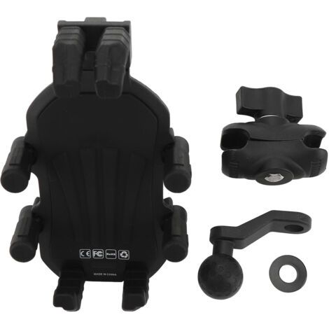 BUNTHAUS Support de téléphone pour moto avec amortisseur et verrouillage de sécurité, support de rétroviseur réglable pour smartphones de 4,9 à 8,1 pouces pour scooters et VTT (1/5)