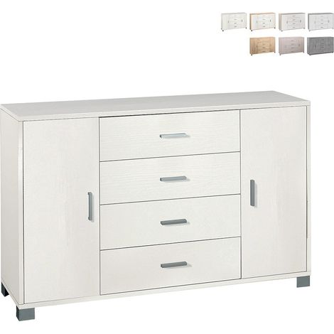 Kit mobile 4 cassetti 2 ante h86 l136 p41 cm finitura bianco sarmog 775k - Sarmog