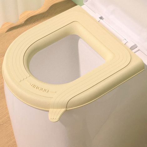 Coussin De Siège De Toilette EVA - 43 X 38 Cm - Imperméable Antidérapant Avec Poignée - Pour Toilettes Standard - 1 Pièce (1/4)