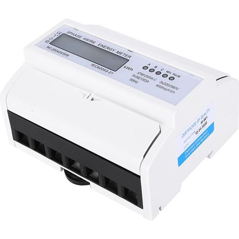 Digitaler 3-Phasen-4-Leiter-7-poliger DIN-Schienen-Stromzähler, elektronischer kWh-Zähler (30(100)A) (1/5)