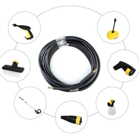manguera de extensión de 15 m, PVC negro, 180 bar, 60 °C, para limpiadoras de alta presión de las series K2 a K7. (1/5)
