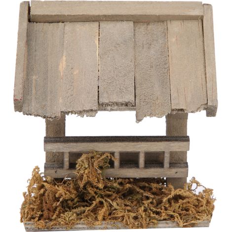 Crèche miniature en bois pour maison de poupée, scène de jardin extérieur, accessoire décoratif pour maison de poupée (1/5)