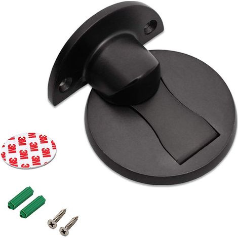 Butée De Porte Magnétique - Acier Inoxydable SUS304 - Fixation Adhésive 3M Ou Vis - Hauteur Réglable 6 À 15 Mm - Pour Portes Intérieures Légères À Moyennes - 1 Pièce (1/5)