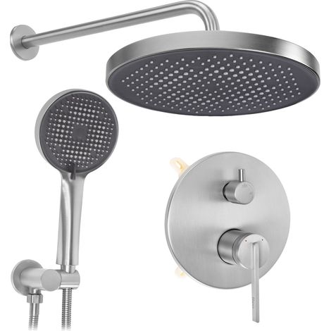 KIT DE DOUCHE ENCASTRÉ REA GRACE BRUSH NICKEL + BOX (1/5)