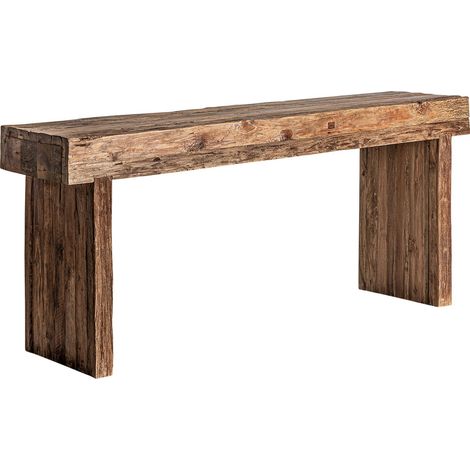 Console teck recyclé style colonial - Teinte bois colonial naturel (1/5)