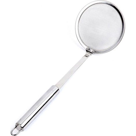 Espumadera - Separador de grasa para sartenes calientes - Filtro de malla fina - Se utiliza para eliminar grasa y espuma - Acero inoxidable (1/5)