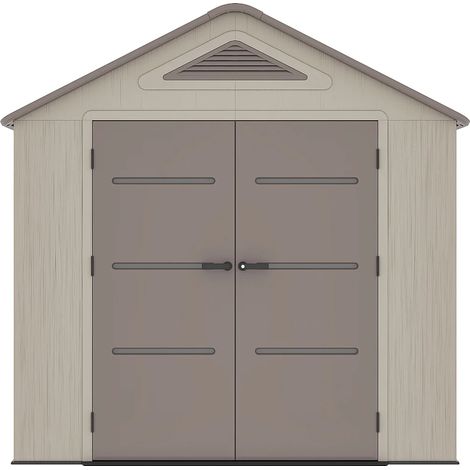 Casetta da giardino in resina HDPE beige e marrone 6,15 m² con pavimento spessore 22mm - ANTEVA (1/5)