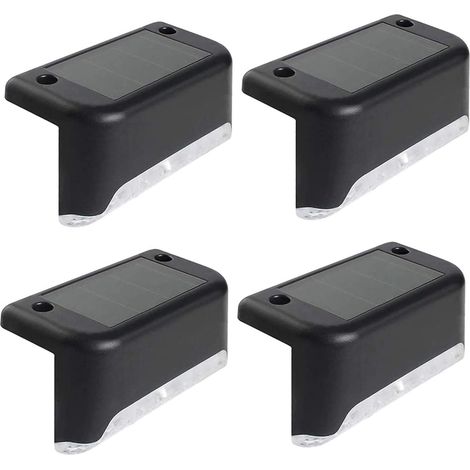 Paquet de 4 Lumières Solaire LED Extérieures IP65 Étanches - Idéales pour Terrasse, Clôture, Marches & Balustrade de Jardin (1/4)