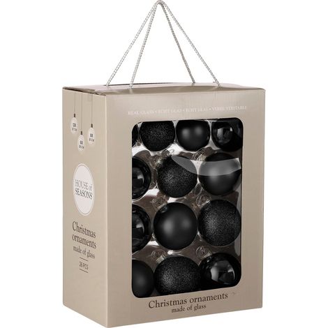 Mica Decorations Ensemble de boules de Noël Noir H7xl7xL7cm (1/3)