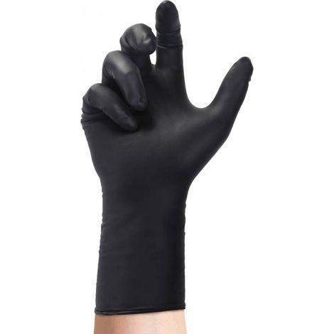 1CF GUANTI IN NITRILE NERO CM.30 TG.L (PZ.50) SPESS. 0,24 MM.