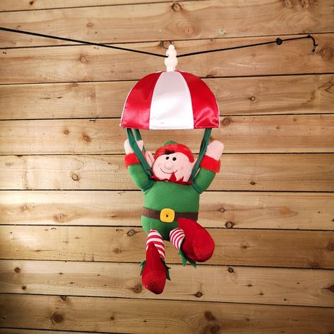 Premier Christmas Animated and Musical Kicking Leg Parachuting Elf (1/3)