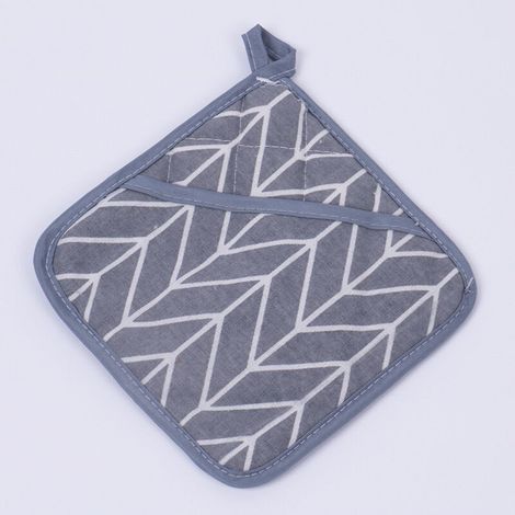 4 Pcs Manique Cuisine en Coton Antidérapant, Gant de Cuisine Anti Chaleur Manique de Pot Carré pour la Cuisine et la Pâtisserie Gris (1/4)