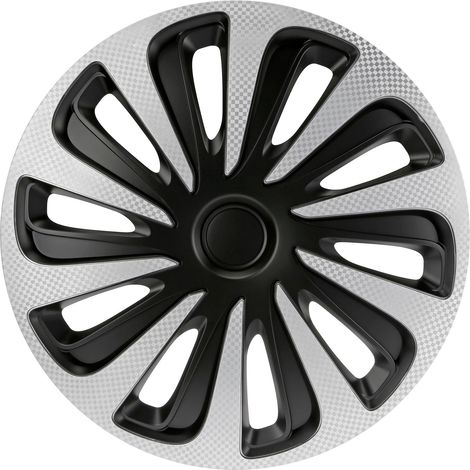 Kojin Carbon Silver-Black - Set 4 copricerchi - Ø 15"