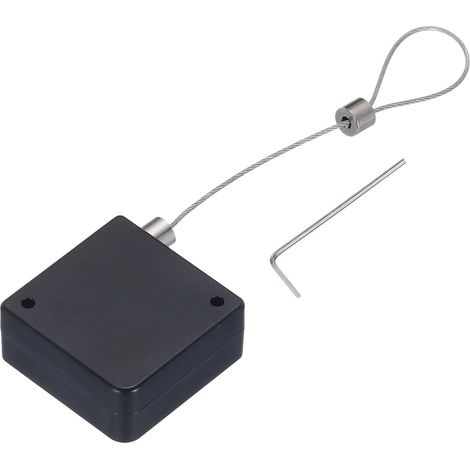 Rétractable Câble Verrouillage avec Double Face Adhésif 600g Noir (1/5)