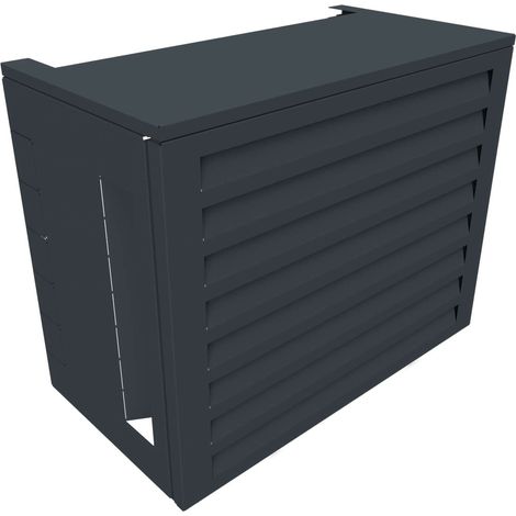 Atole – Cache climatiseur en aluminium thermo-laqué H. 80 cm L. 100 cm P. 54 cm – Protection anti-corrosion – Circulation d'air optimisée – Gris anthracite