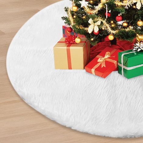 Tappeto albero Natale peluche morbido soffice 90 cm Bianco (1/5)