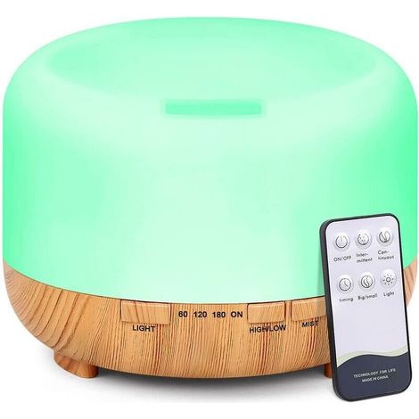 SABIR Humidificateur diffuseur d'huiles essentielles pour la maison : diffuseurs d'air aromatique de 500 ml avec télécommande pour vaporisateur ultrasonique de brume fraîche d'aromathérapie de grande (1/4)