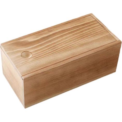 Boîte de rangement décorative en bois avec couvercle coulissant, boîte à bijoux portable, coffret en bois pour loisirs créatifs, meuble de rangement, bricolage - FFY (1/4)