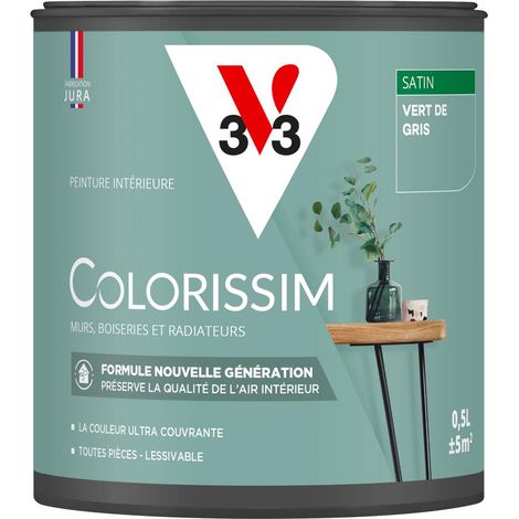 Peinture murale intérieure Colorissim® V33 Vert de gris Satin 0,5L (1/5)