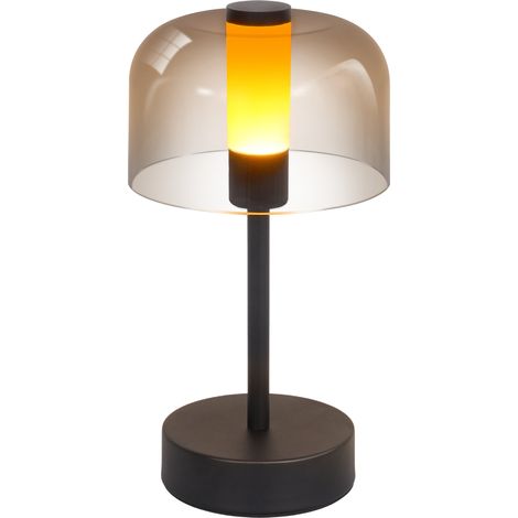 GBLY LED Nachttischlampe mit Akku - Dimmbare Tischleuchte kabellos (1800K-6500K), USB-C Aufladbar, Touch Steuerung mit Speicherfunktion, IP20 wasserdicht für Schlafzimmer, Büro  Schwarz