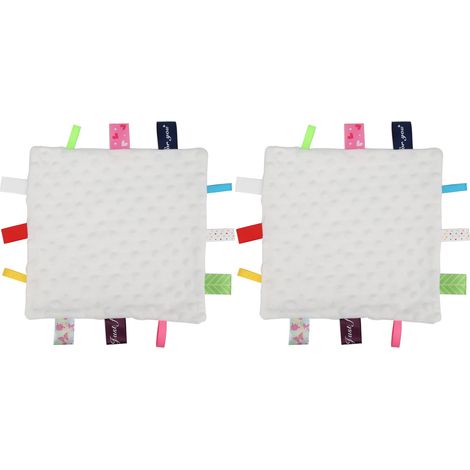 Lot de 2 couvertures de sécurité pour bébé, douces et apaisantes, en peluche blanche. (1/5)