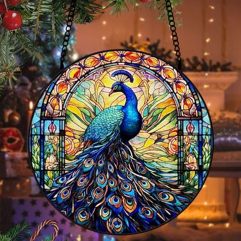 Attrape-soleil vitrail poisson 20 cm décoration suspendue fenêtre animal lumineux cadeau Noël (1/5)