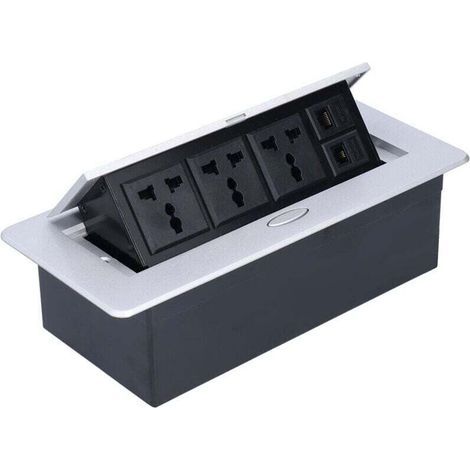 Floor electrical outlet, 250V 13A waterproof floor outlet cover box kit, good sealing for residential and office use (1/4)