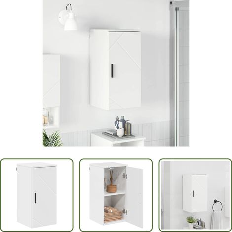 Rangement salle de bain -  Cabinet de salle de bain Blanc brillant 30 x 31,5 x 61 cm (1/5)