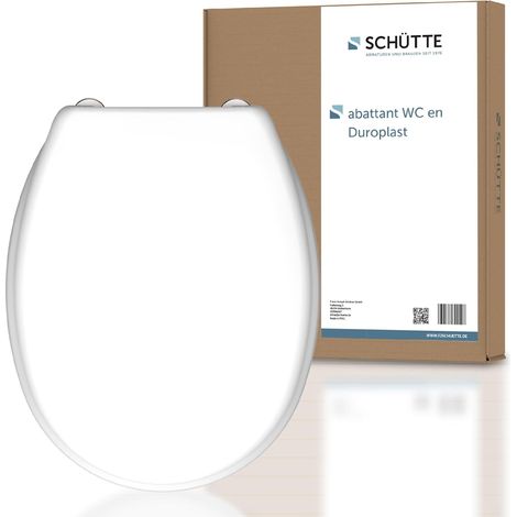 Abattant de WC sans mécanisme d'abaissement automatique Couvercle de WC avec charnières métalliques lunette de WC supportant une charge maximale de 150kg Taille universelle (1/5)