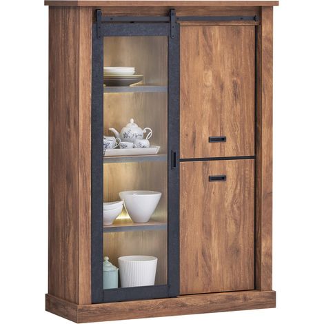 Vitrine 1 porte vitrée coulissante LED Elo (1/4)