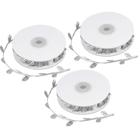 3 Roll Artificial Leaves Vine DIY Kindergarten Craft Wedding Decoration AccessorySilver